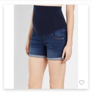 Motherhood Maternity-Indigo Blue Maternity Shorts
